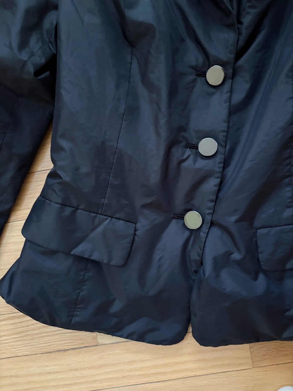 Classic Black Women's Nylon Blazer Jacket - Talbots size 10 - Picture 3 of 4